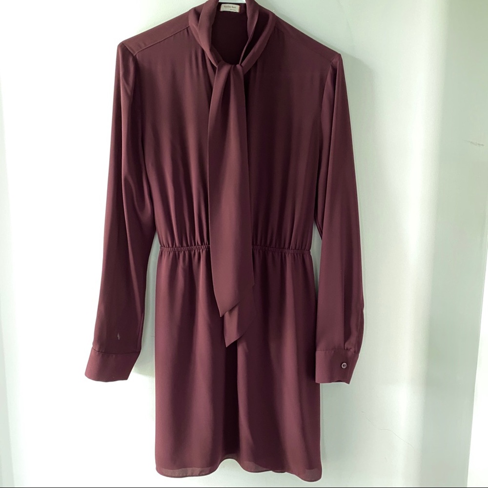 ARITZIA Bow Tie Dress - Deep Burgundy - Large